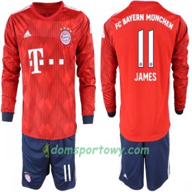 Koszulka Bayern Monachium James Rodriguez 11 Dziecięcy Domowe Koszulki Piłkarskie 2018-2019 Długi Rękaw